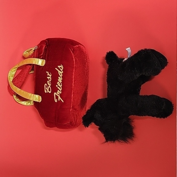 Aurora Fancy Pals, Toy Adorable Little Black Terrier in Red Purse, Removable - Picture 9 of 15